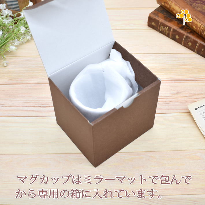 マグカップはミラーマットで包んでから専用の箱に入れています。